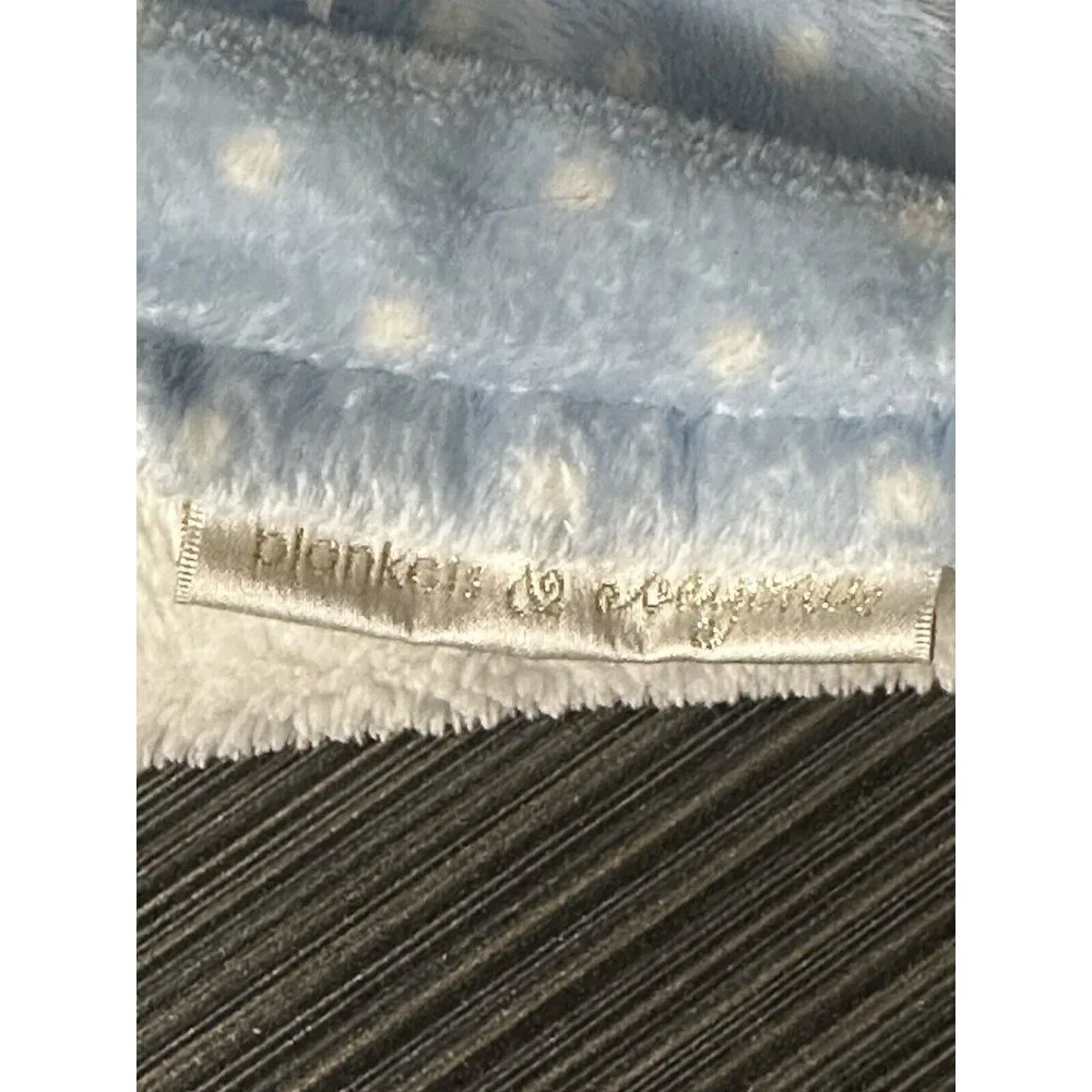 Blankets And‎ Beyond White Bear Polka Dot Blue Security Blanket Baby Lovey
